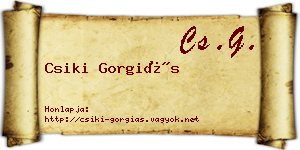 Csiki Gorgiás névjegykártya